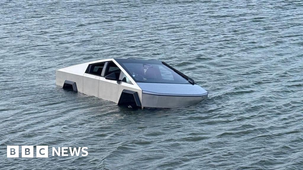 Shocking Arrest: Tesla Cybertruck Driver Dives into Lake for 'Wade Mode'