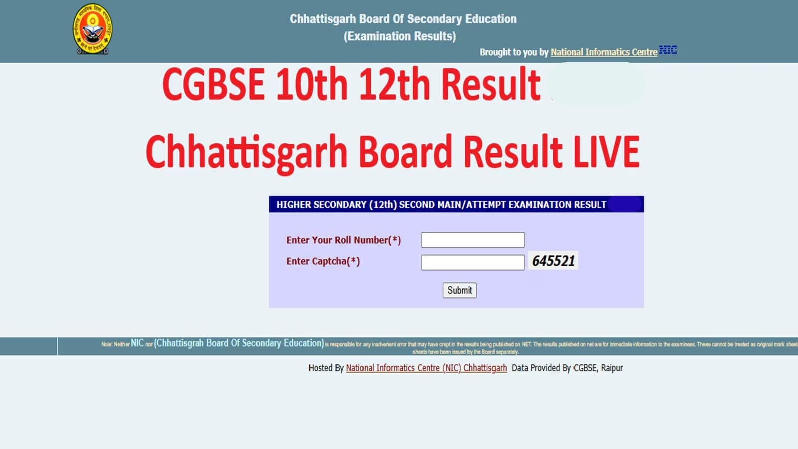 Chhattisgarh Board CGBSE 10th and 12th Results 2026: Updates