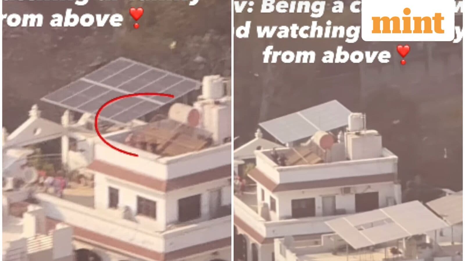IndiGo Air Hostess Captures Family Waving from Rooftop